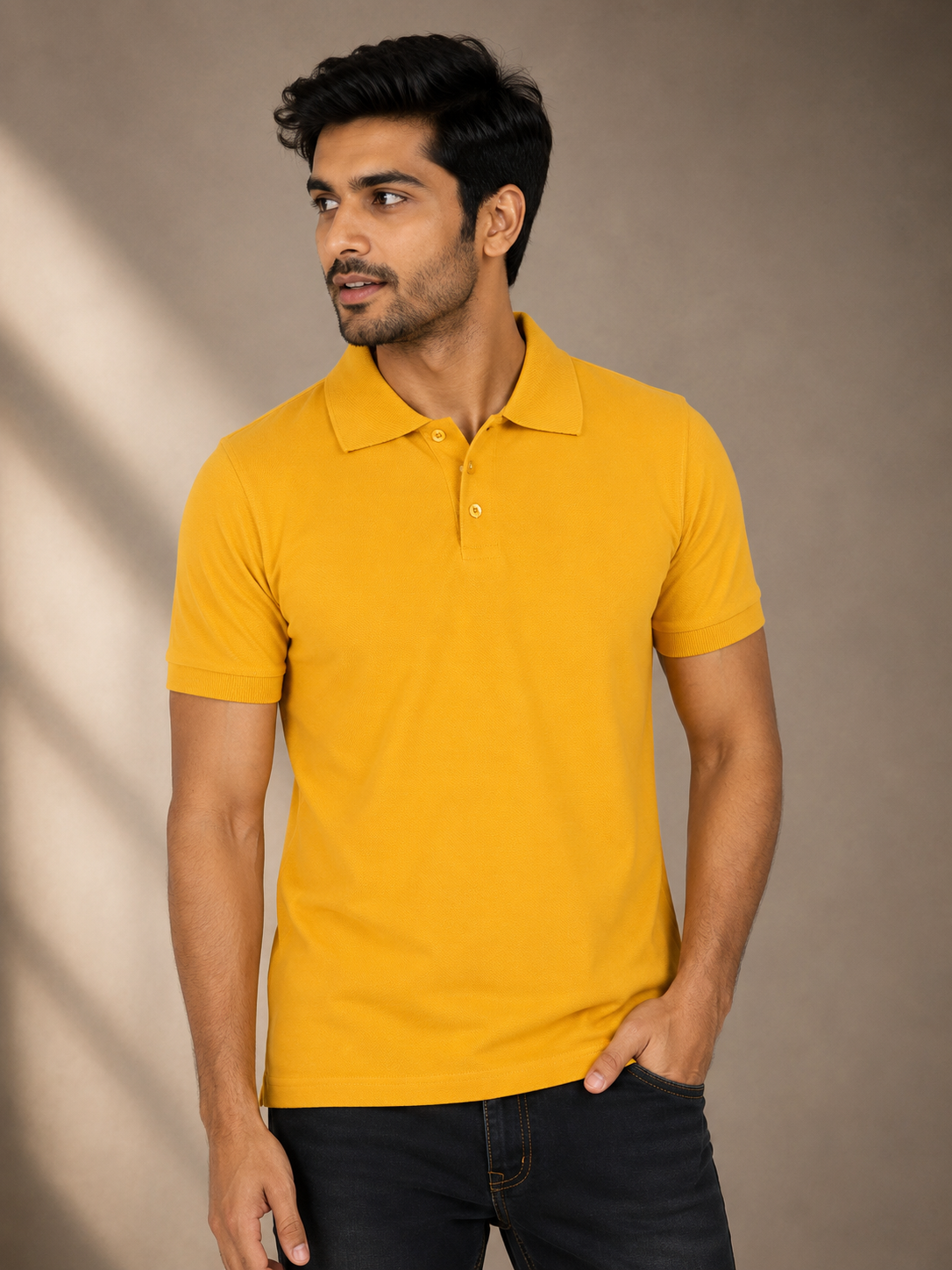 Polo T-shirt - Mustard Yellow