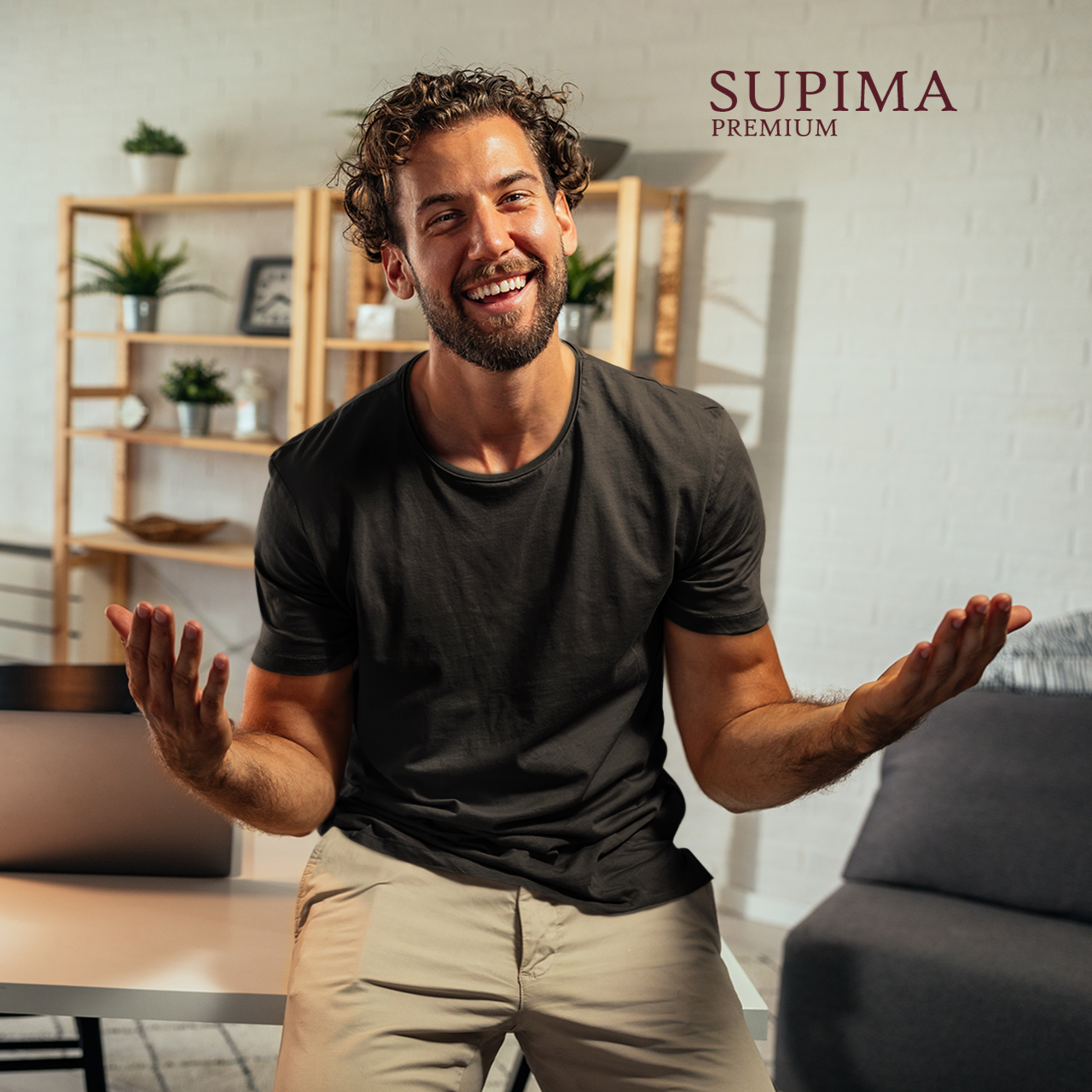 Supima premium plain black TShirt