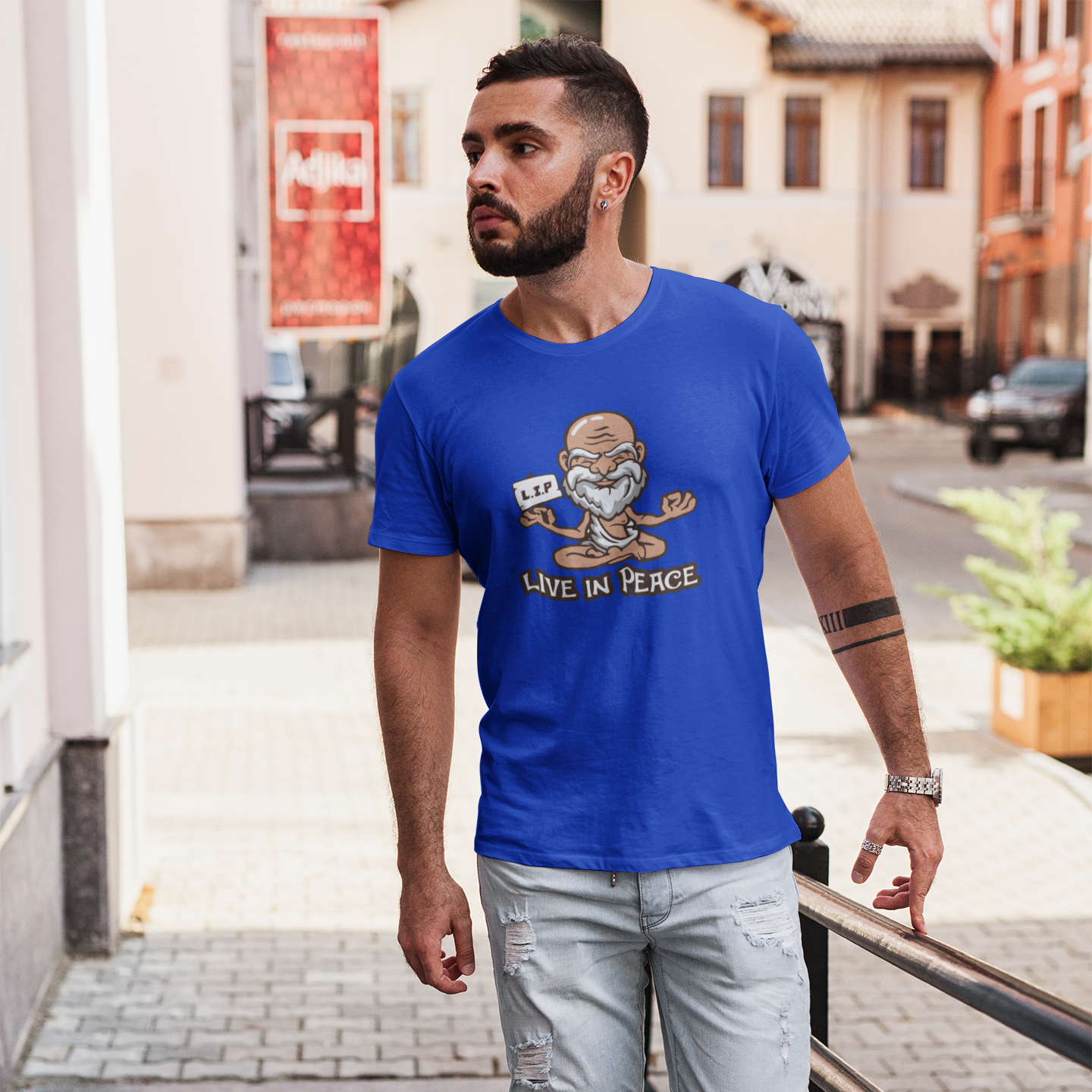 LIVE IN PEACE - Cotton TShirt for men and women