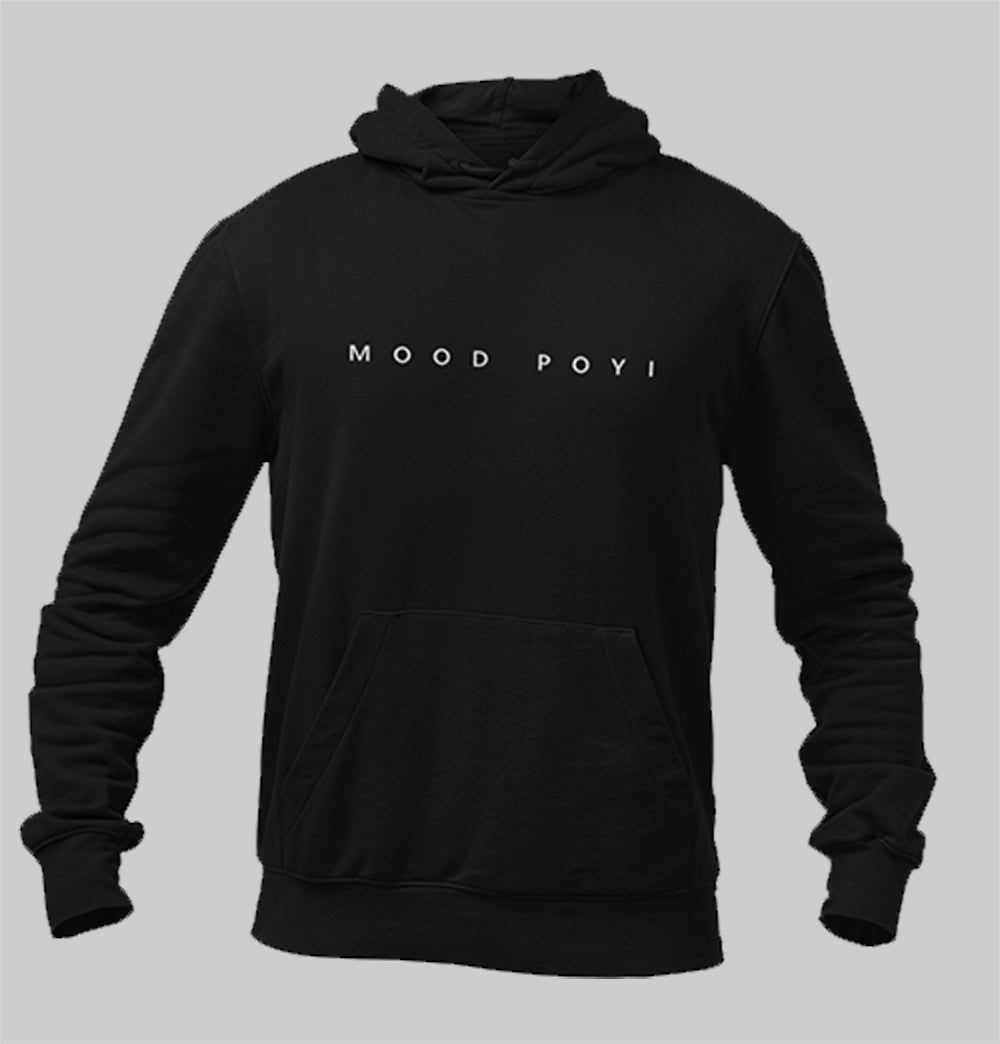 Mood poyi malayali minimal black hoodie for men and women