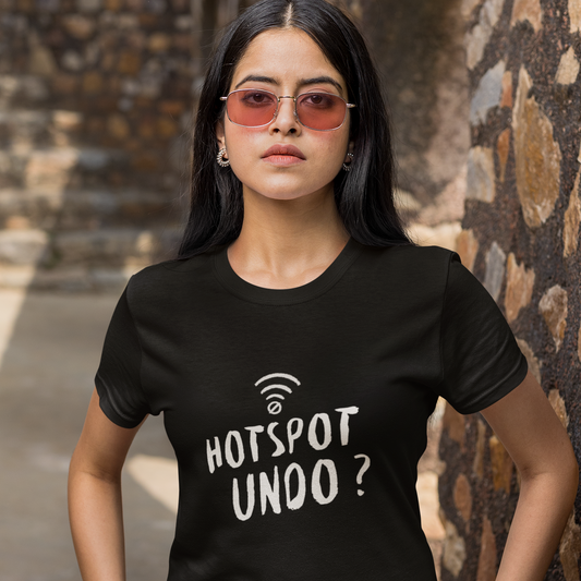 Hot spot undo Womens Tee Malayalam Black Color