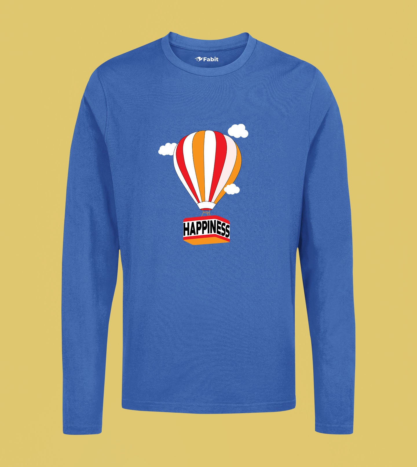 Happiness fabit royal blue full sleeve tshirt