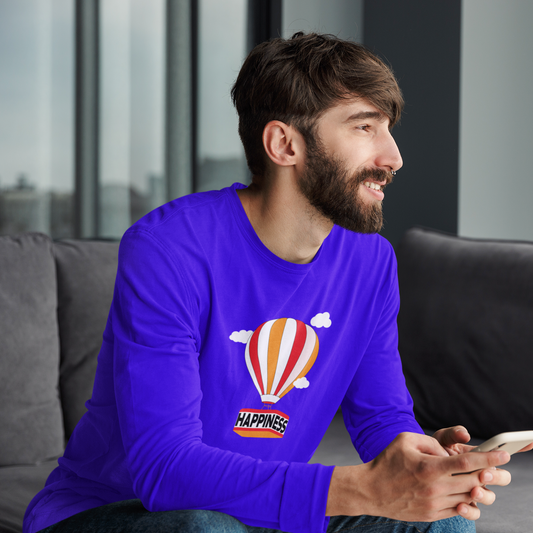 Happiness fabit royal blue full sleeve tshirt