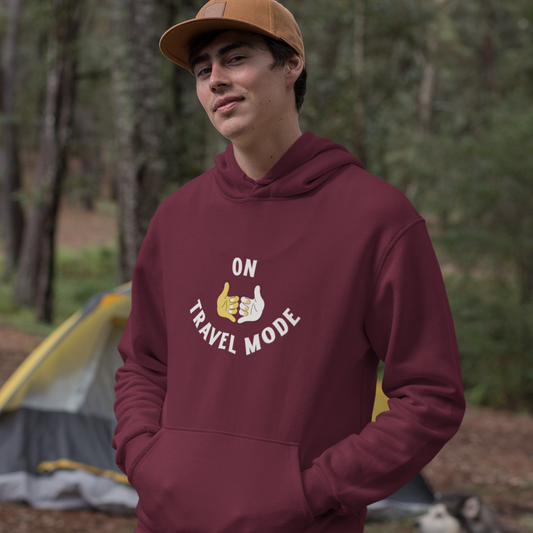 On Travel mode Maroon hoodie for men and women