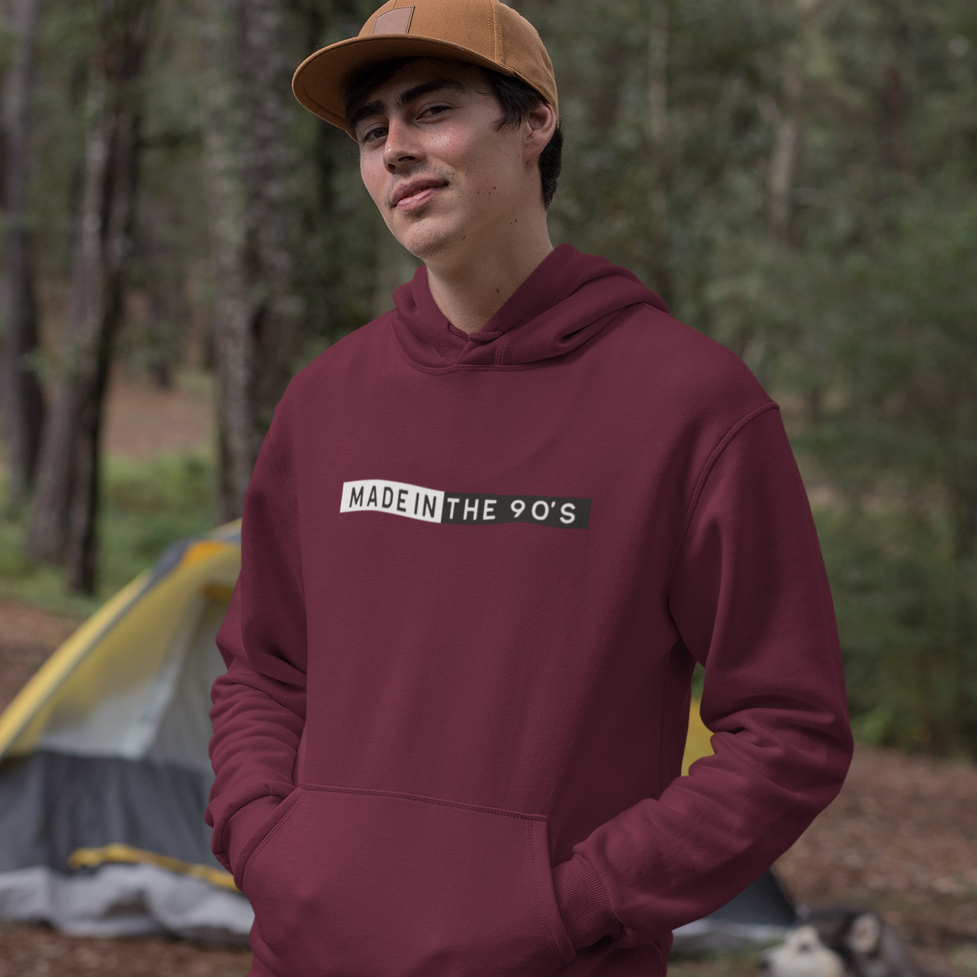 made in 90's maroon hoodie for men and women