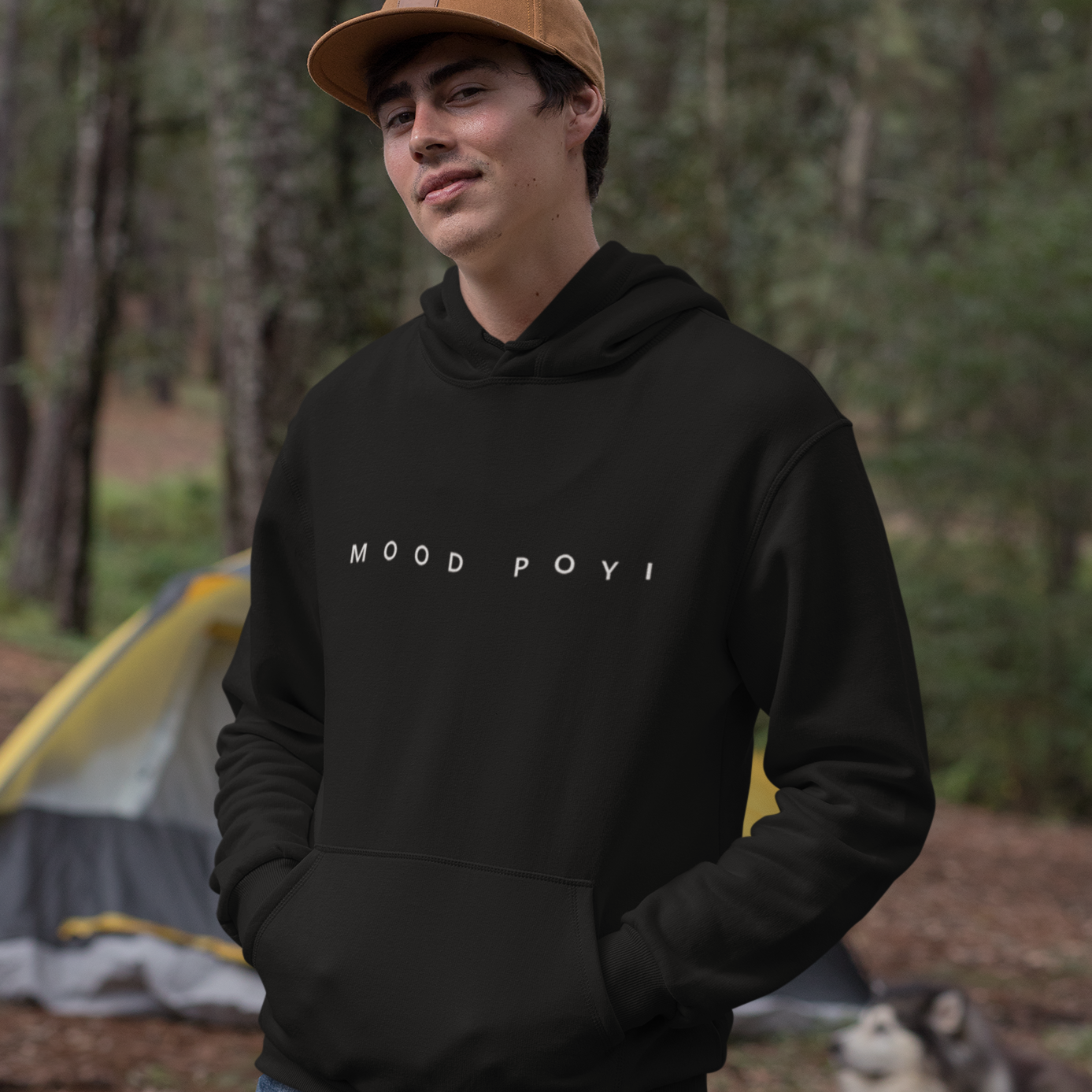 Mood poyi malayali minimal black hoodie for men and women