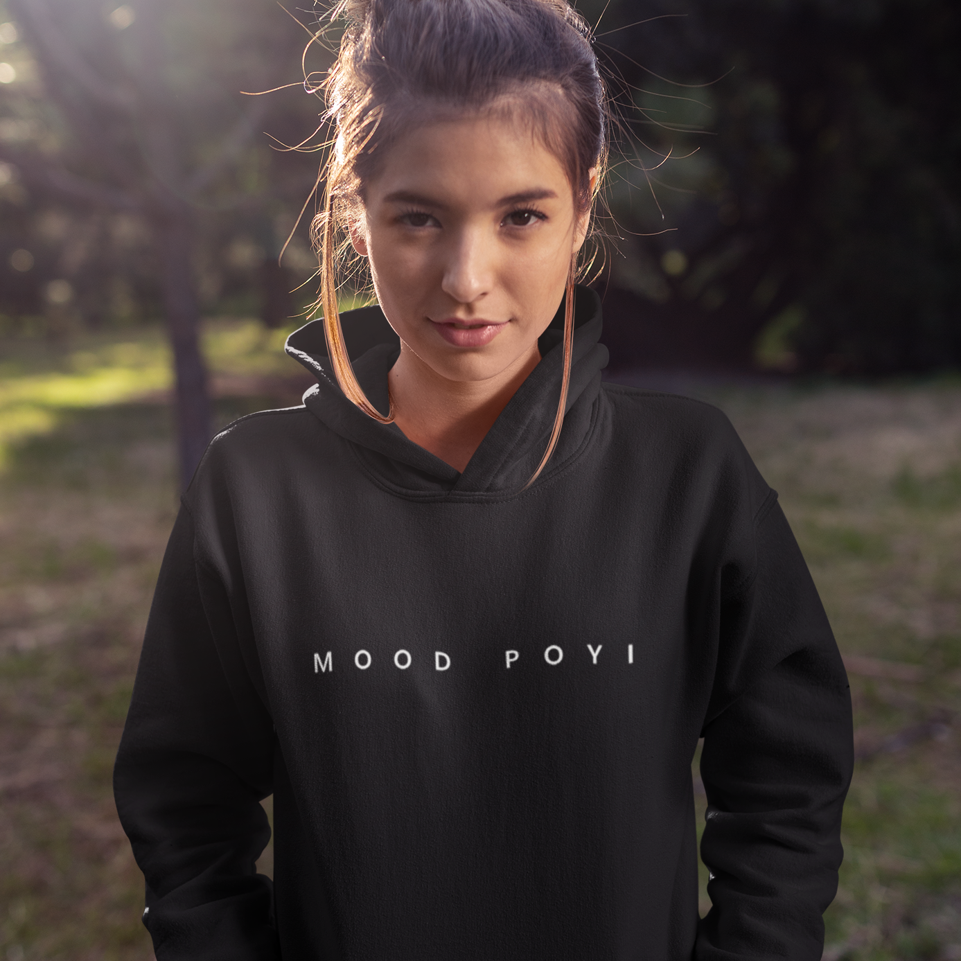 Mood poyi malayali minimal black hoodie for men and women