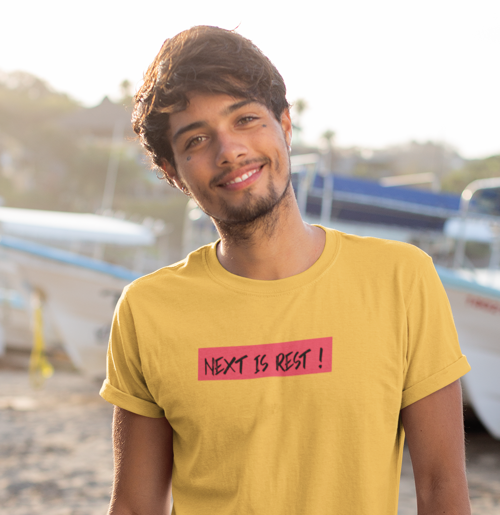 Next is rest cotton golden yellow Tshirt