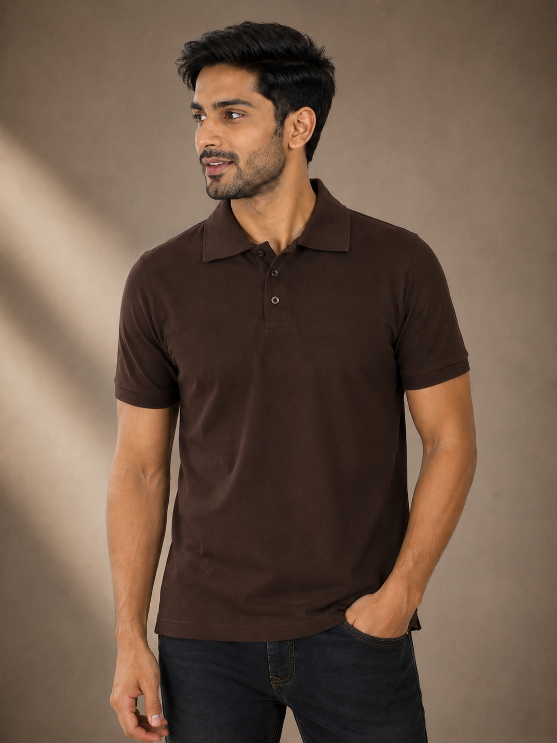 Polo T-shirt - Coffee brown