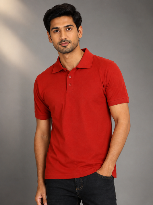 Polo T-shirt - Brick red