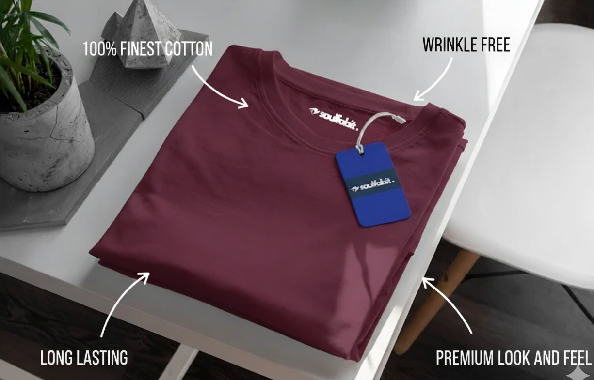 Supima premium plain maroon TShirt