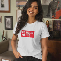 No Music No Life- Printed  TShirt for men and women