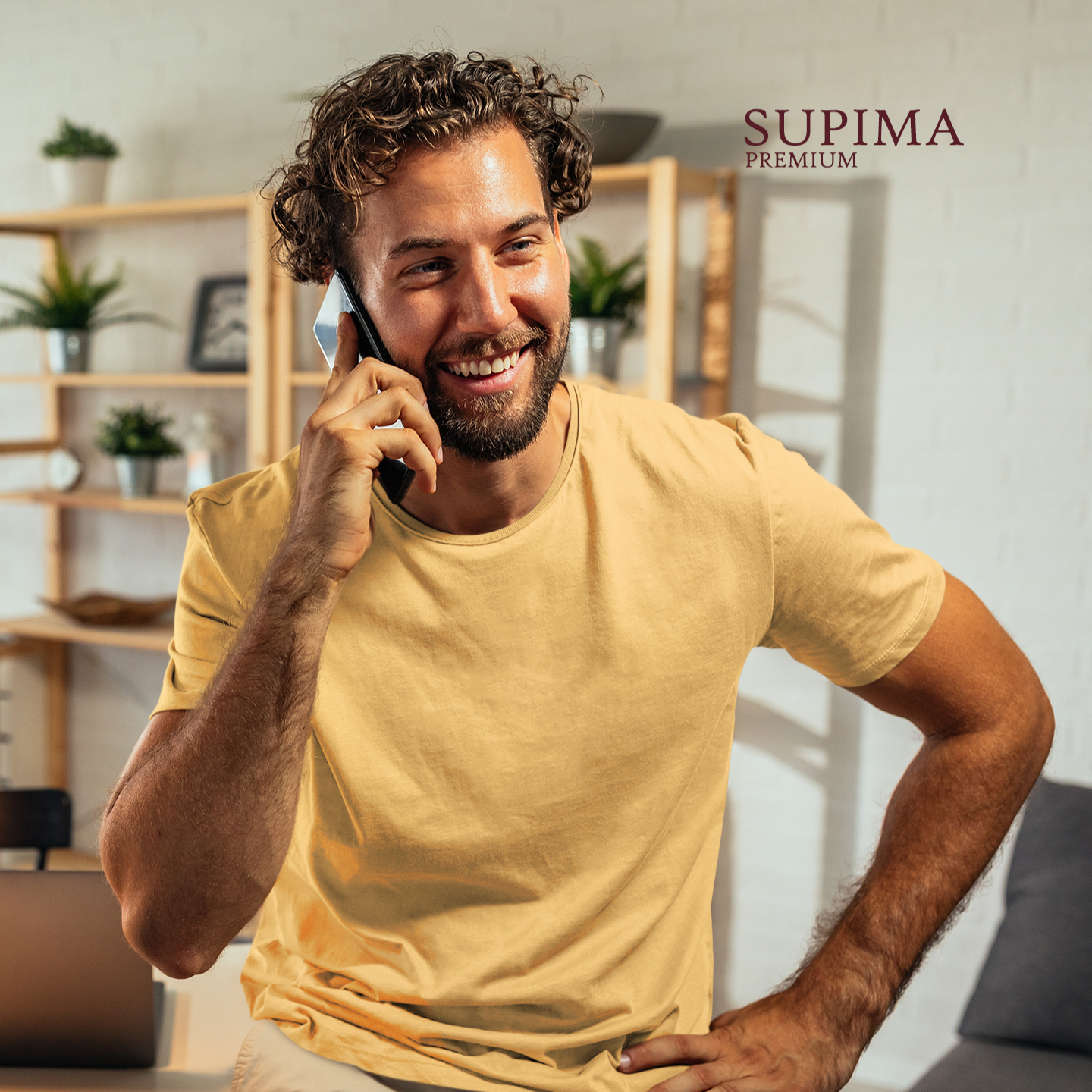 Supima premium plain Beige TShirt