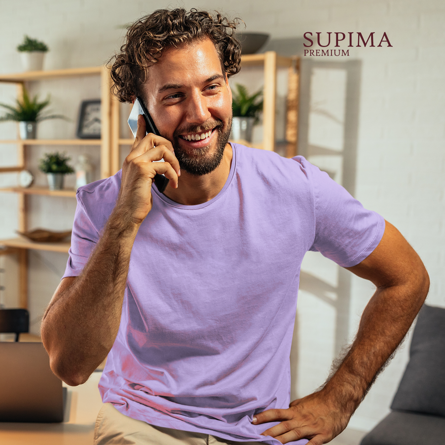 Supima premium plain lavender TShirt