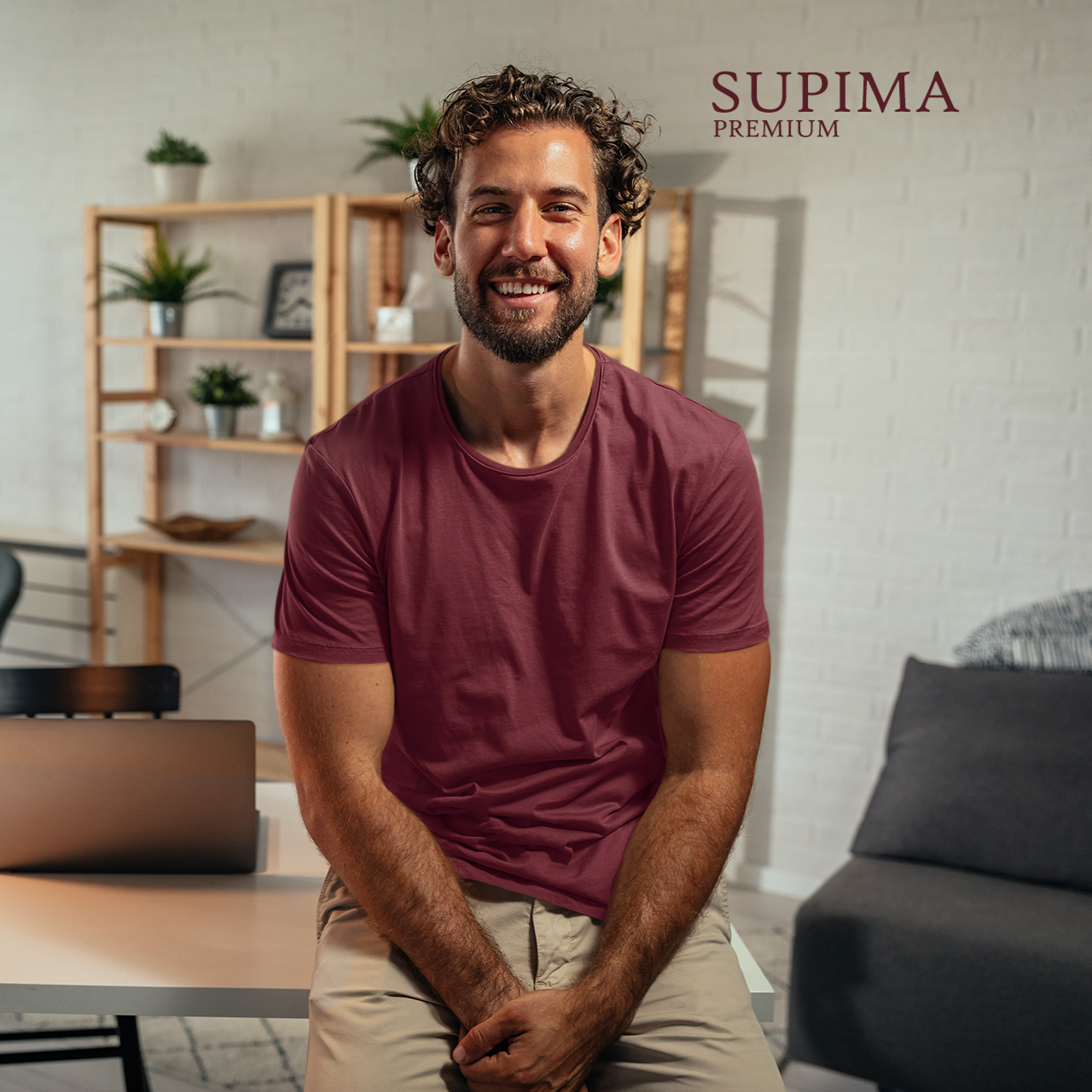 Supima premium plain maroon TShirt