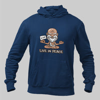 Live in peace Navy blue hoodie for men and women