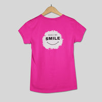 Make me smile Womens Tee Pink Color