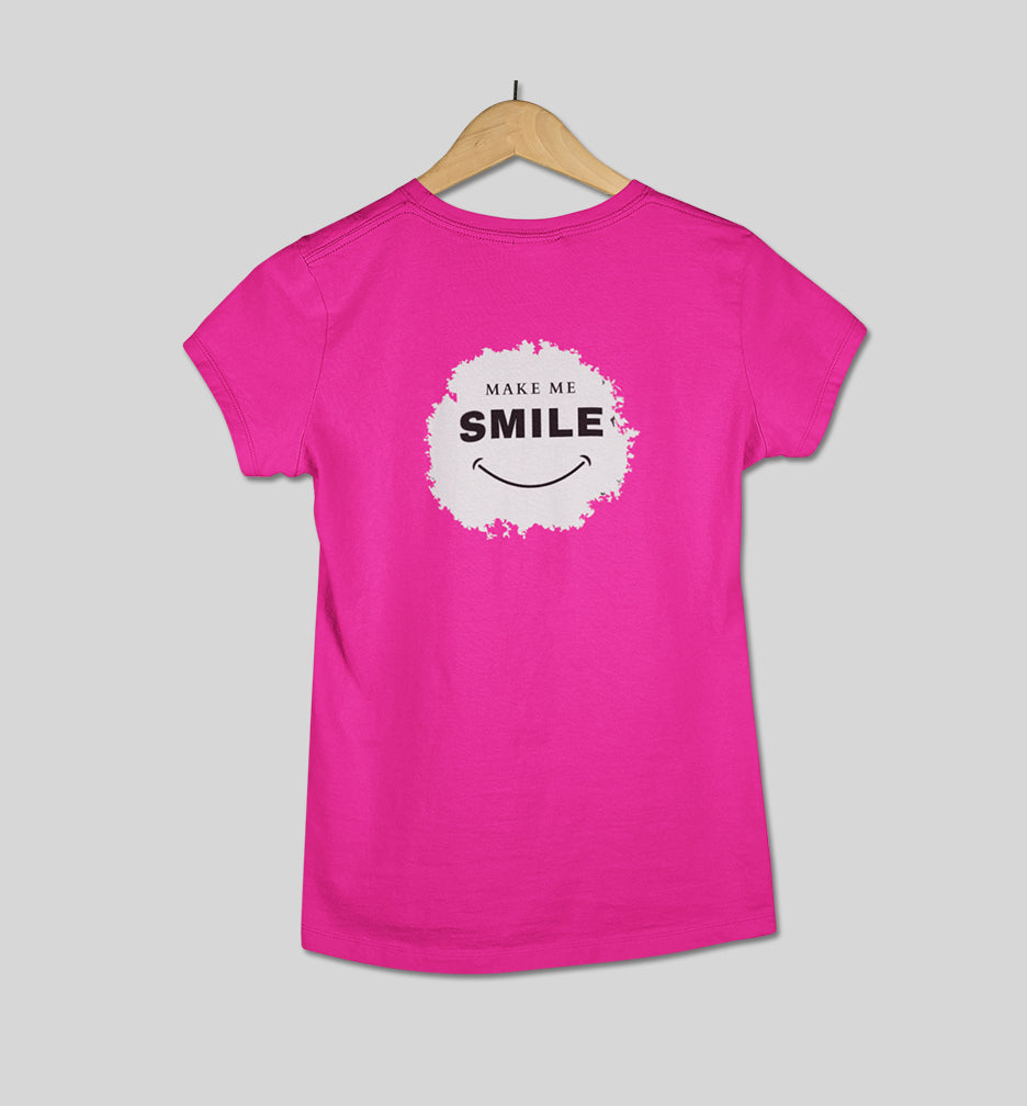 Make me smile Womens Tee Pink Color