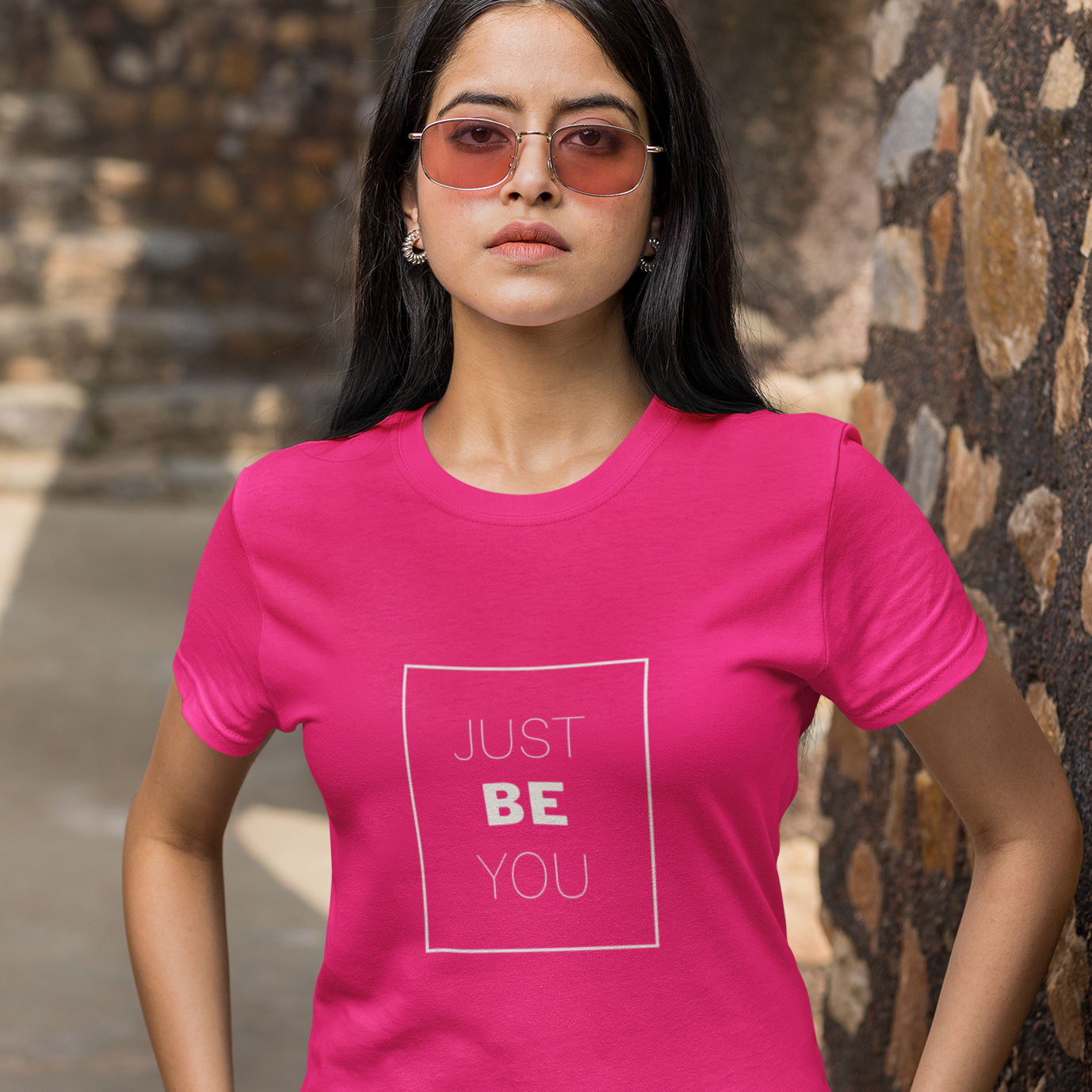 Just be you Womens Tee Pink Color
