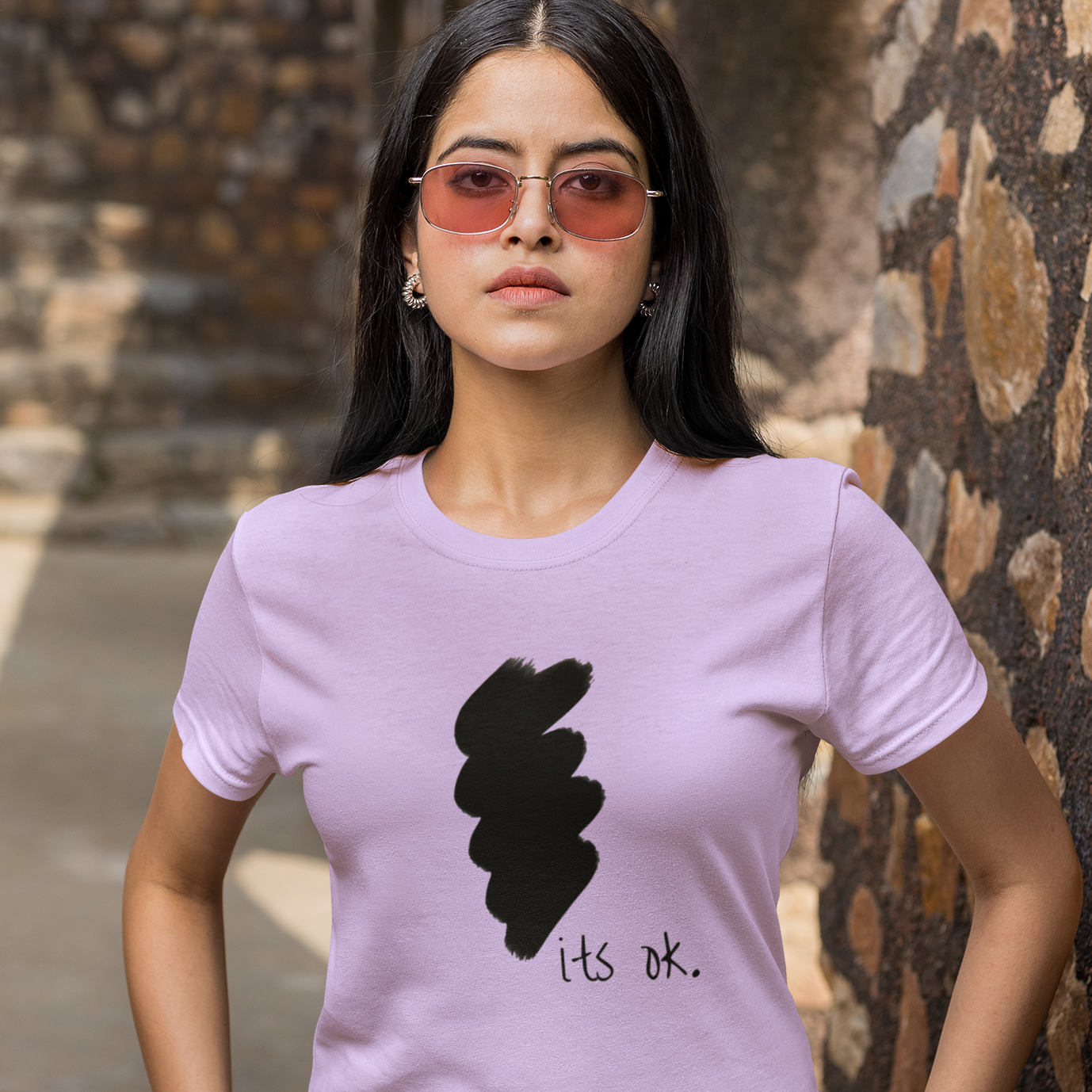 Its ok Womens Tee Lavender Color