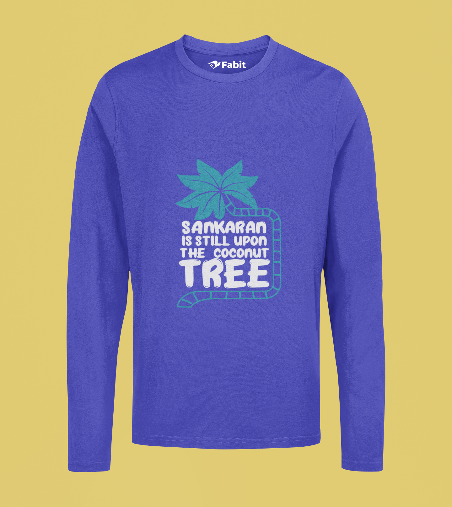 Full sleeve coconut tree malayalam dialogue Tshirt royal blue
