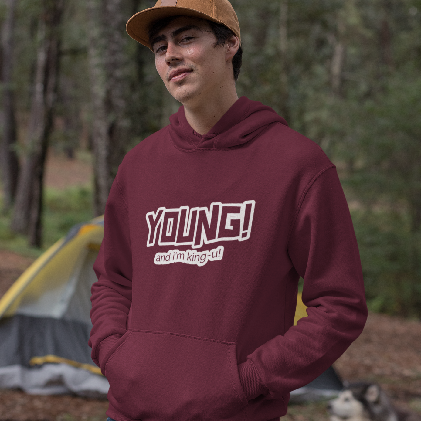Young and king maroon hoodie for men and women
