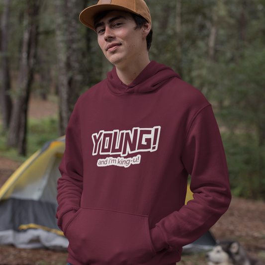 Young and king maroon hoodie for men and women