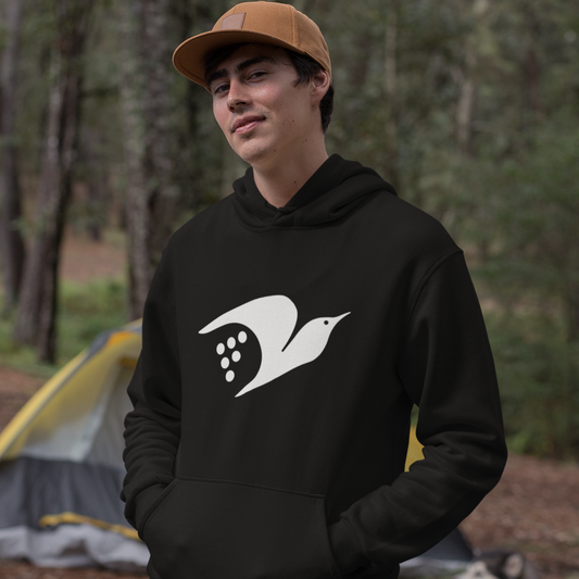 fabit bird black hoodie with pocket for men and women