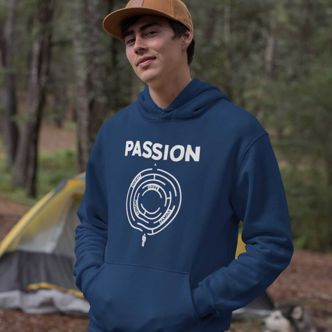 Passion navy blue hoodie for men and women