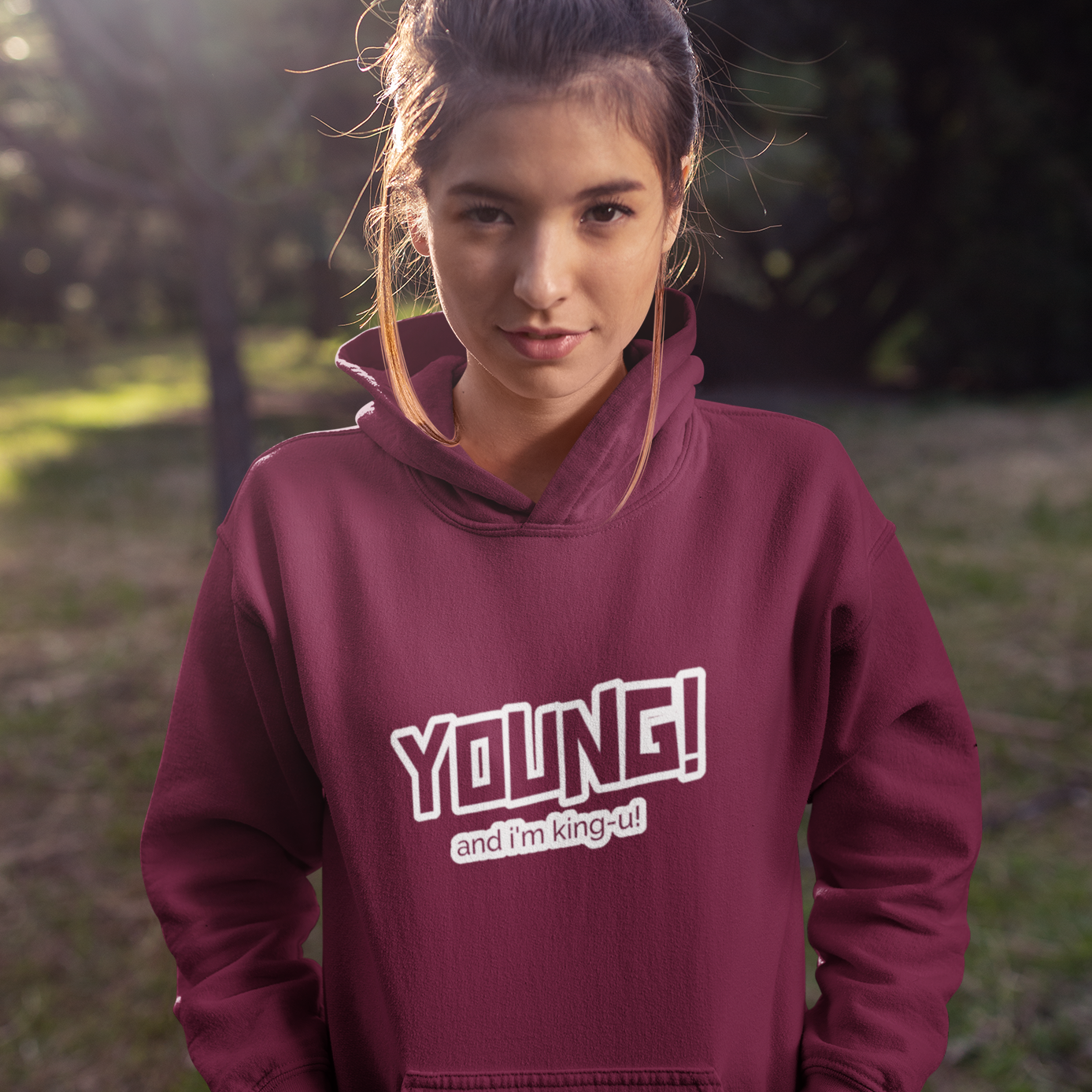 Young and king maroon hoodie for men and women