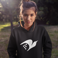 fabit bird black hoodie with pocket for men and women