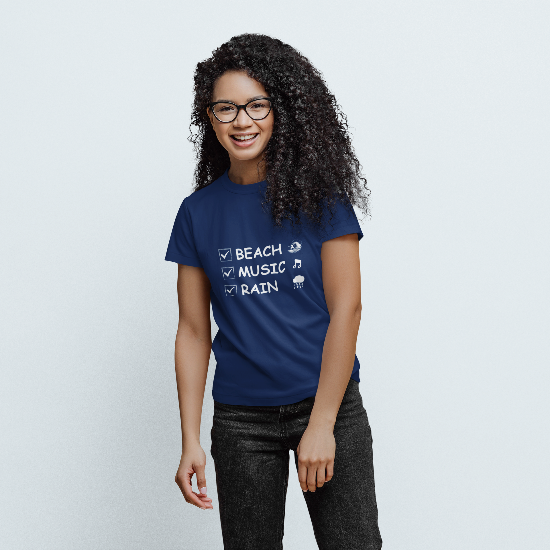 BEACH MUSIC RAIN- Cotton T Shirt for men and women