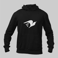 fabit bird black hoodie with pocket for men and women